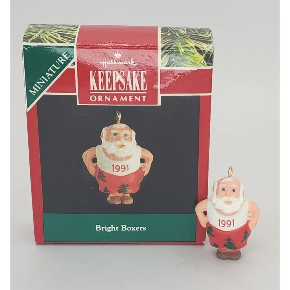 1991 Hallmark Bright Boxers Miniature Keepsake Ornament Vintage U236